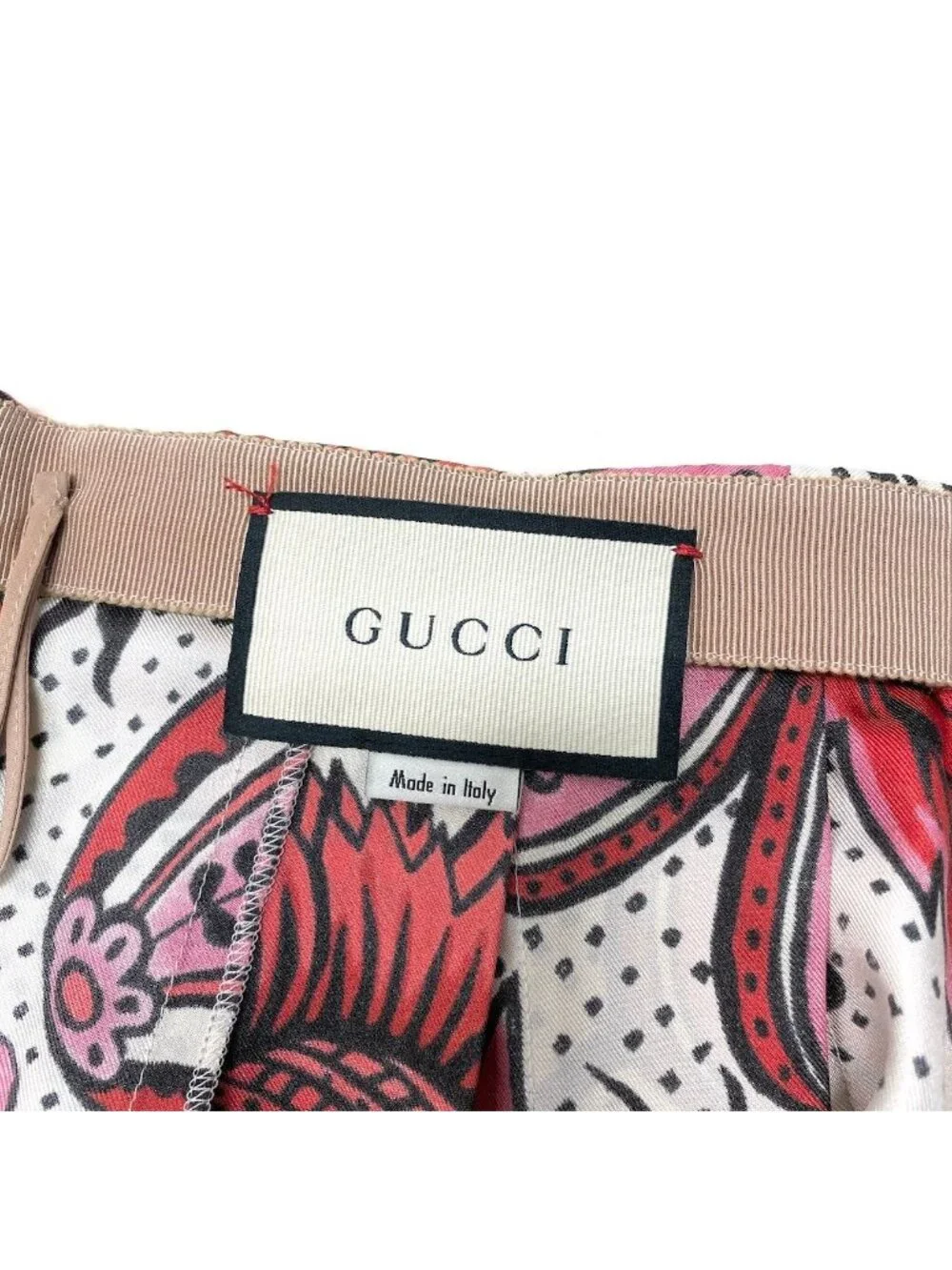 Gucci Floral Pleated Long Skirt Retro Modern All Over Print Rosso Red Silk